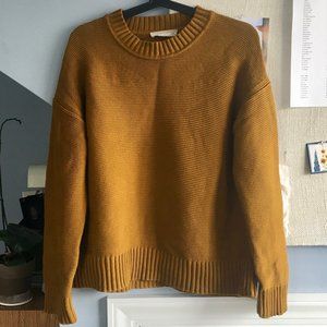 Everlane Link-Stitch Crewneck Sweater in Brass